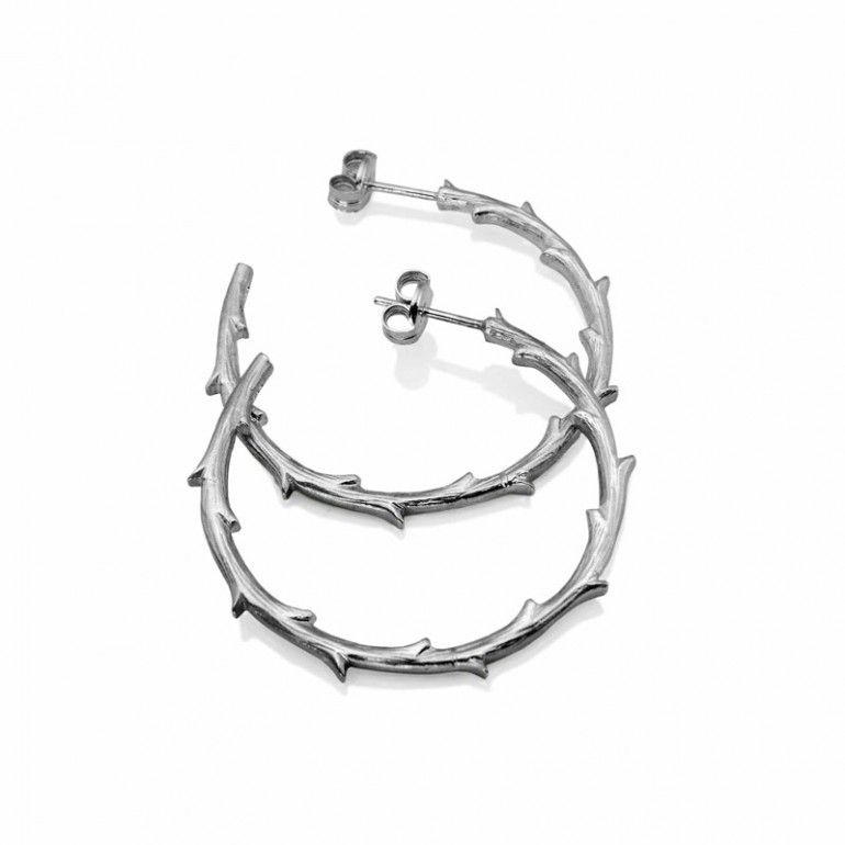 Branch Earrings Silver | SPIKY LEAVES